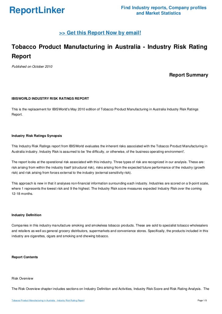 Manufactory industry tobacco products